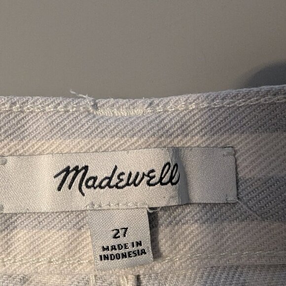 Madewell Denim Skirt, White and light blue, Size 27, Button Fly - Picture 2 of 6